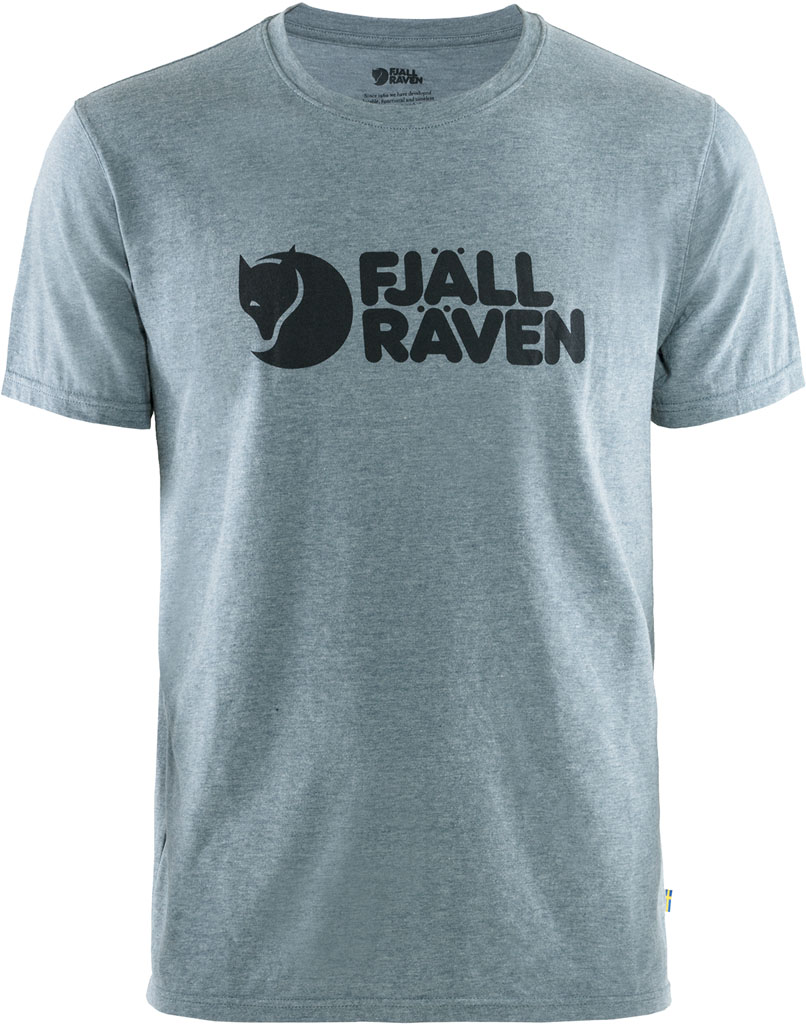 fjellreven fjällräven logo t-shirt herre - uncle blue - melange
