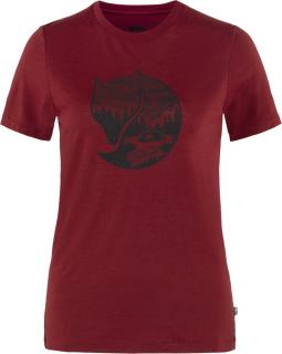 fjellreven abisko wool fox ss dame - pomegranate red - dark navy