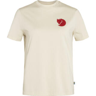 fjellreven fox boxy logo tee dame - chalk white
