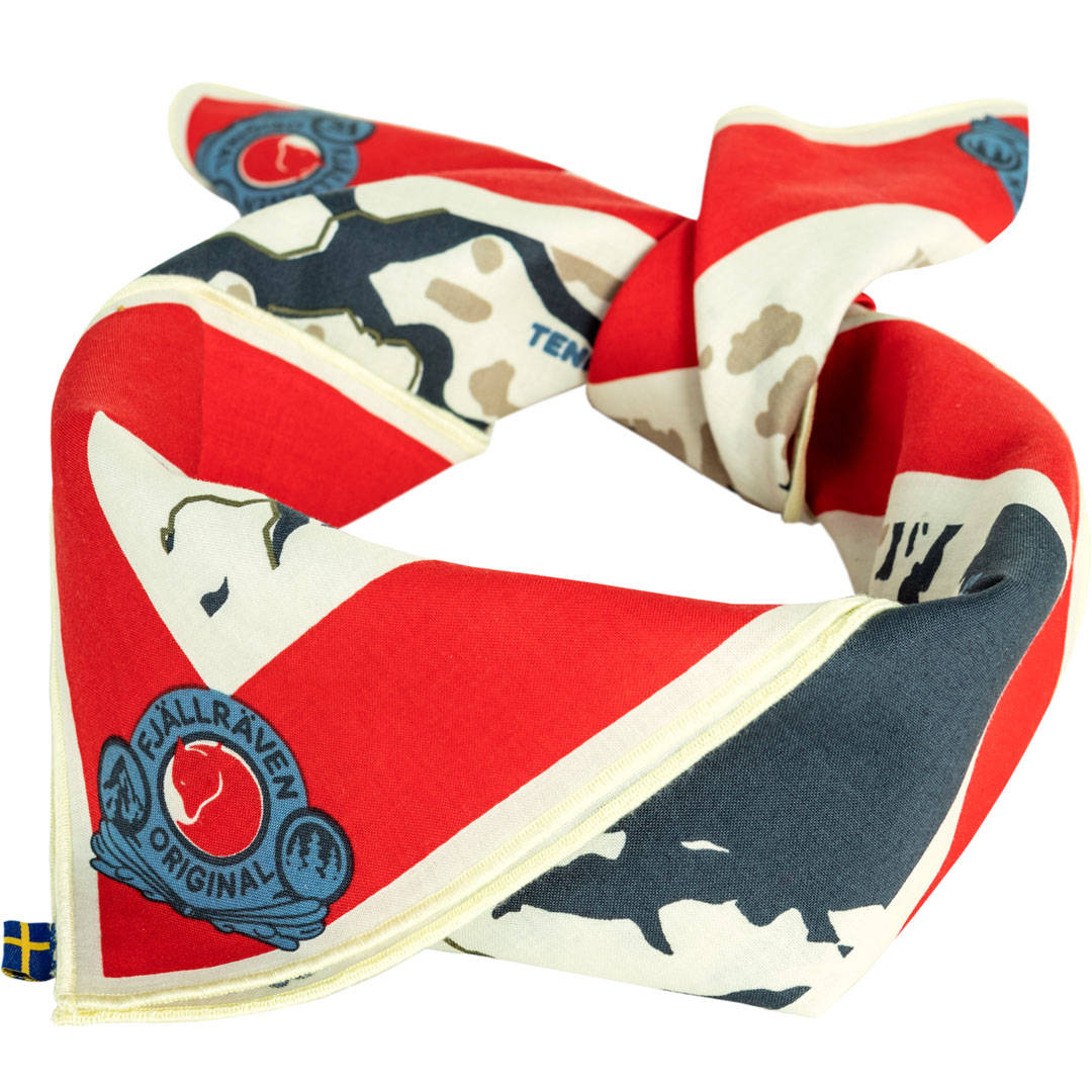 fjellreven swedish classic map scarf - true red
