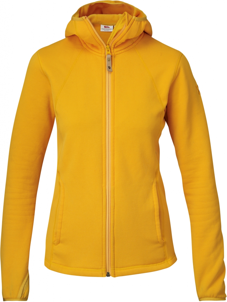 fjellreven abisko hoodie dame - campfire yellow