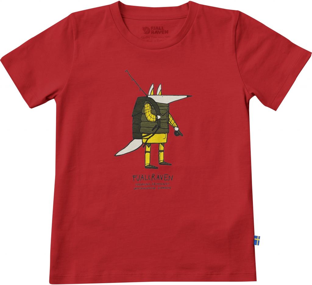 fjellreven kids trekking fox t-shirt - red