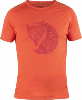 fjellreven abisko trail t-shirt print - flame orange