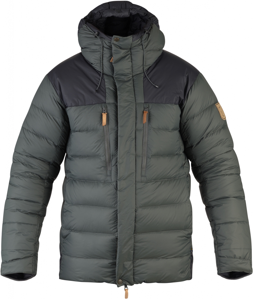 fjellreven keb expedition down jacket - stone grey - black