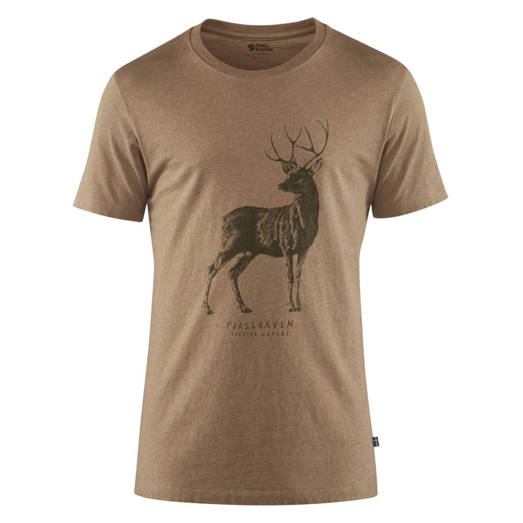 fjellreven deer print t-shirt herre - dark sand