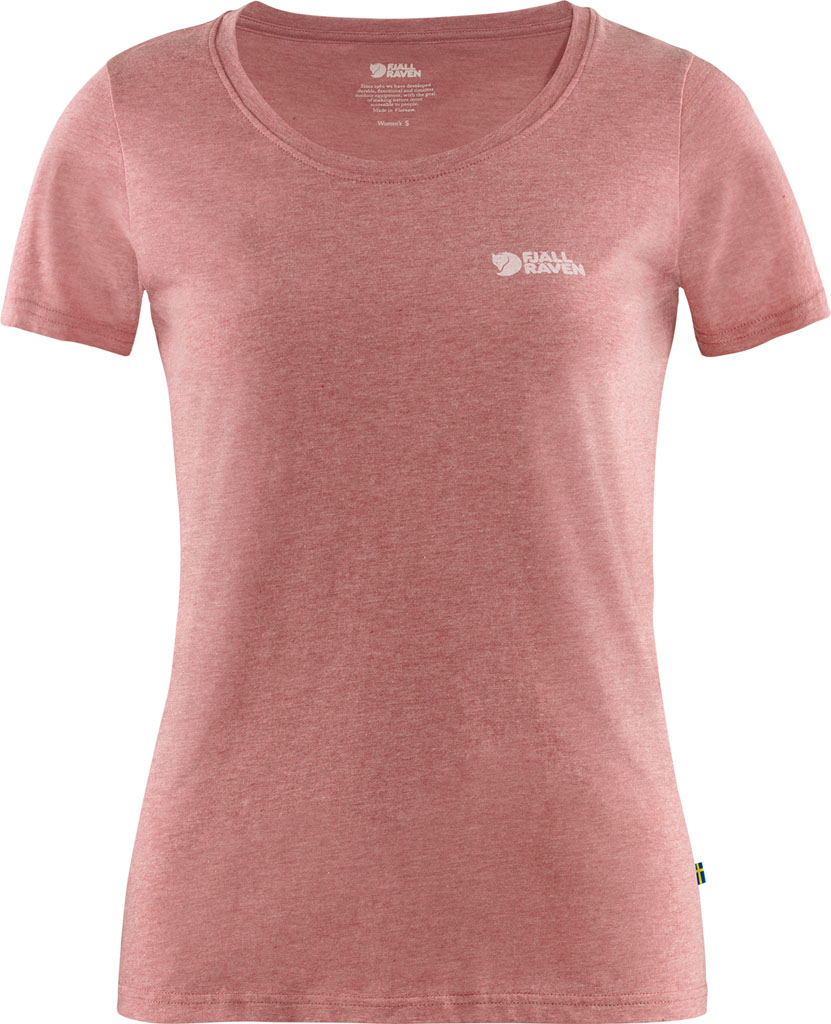 fjellreven fjällräven logo t-shirt dame - raspberry red - melange