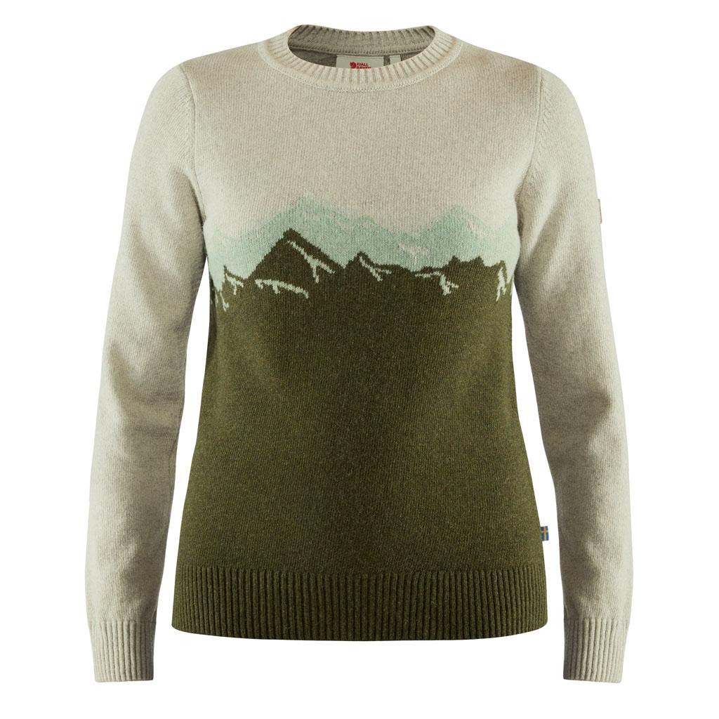 fjellreven greenland re-wool view sweater dame - laurel green