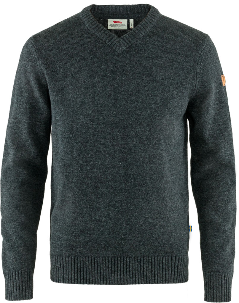 fjellreven Övik v-neck sweater herre - dark grey