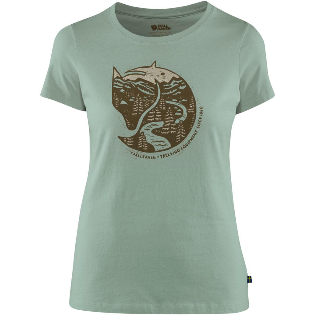 fjellreven arctic fox print t-shirt dame - sage green