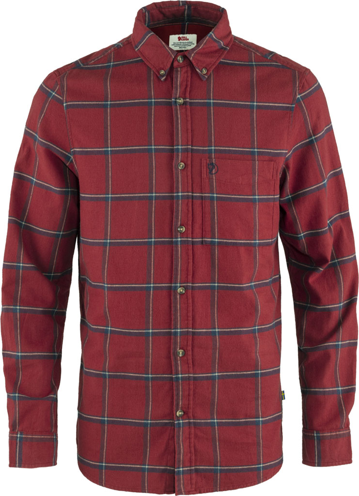 fjellreven Övik comfort flannel shirt herre - red oak - navy
