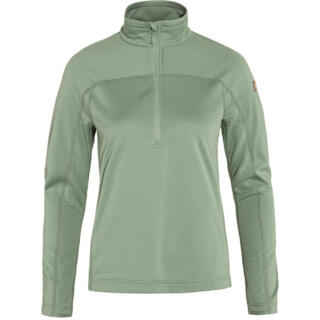 fjellreven abisko lite fleece half zip dame - misty green