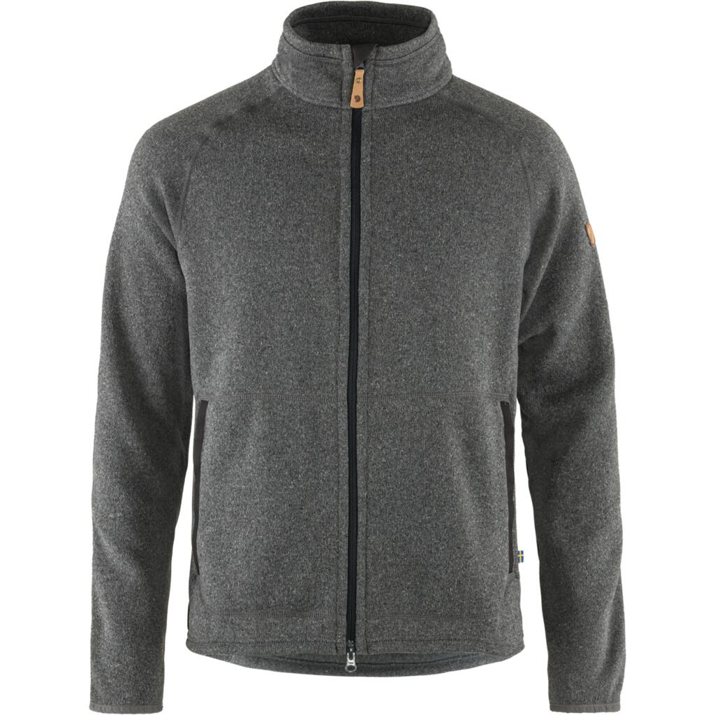 fjellreven Övik fleece zip sweater herre - dark grey