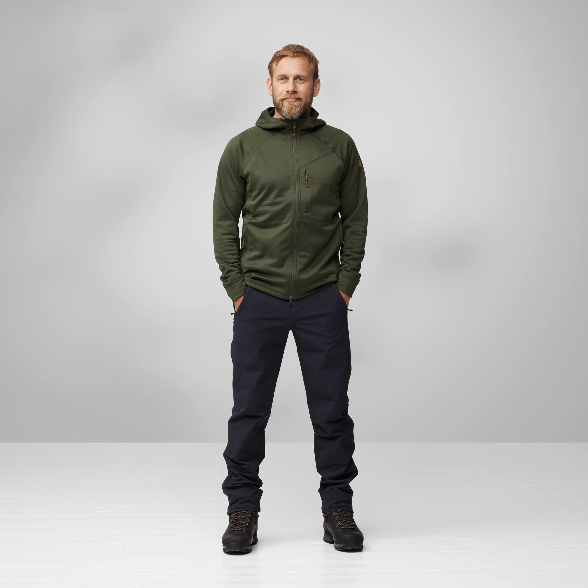 Fjällräven Abisko Grid Fleece Hoodie Herre - Image 3